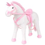 Peluche Unicórnio vidaXL Branco e Rosa XXL