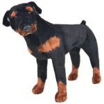 Peluche vidaXL Cão ​​Rottweiler, Castanho e Preto, XXL