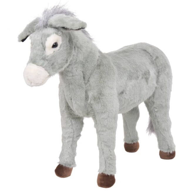 Burro de Peluche vidaXL Cinza XXL